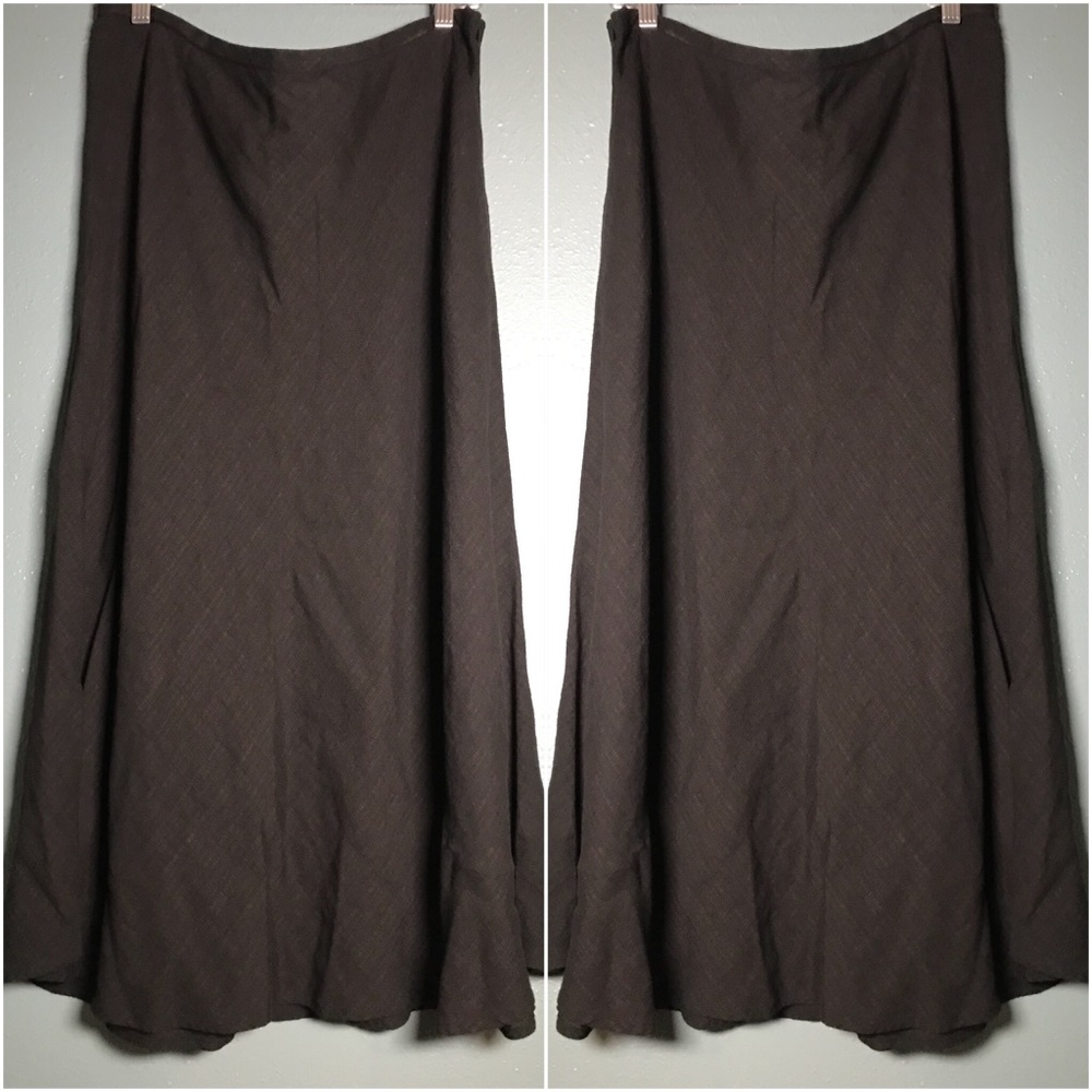 Eileen Fisher Women’s Black Zip Midi Skirt Sz L